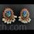 Multicolor peacock stud earrings