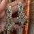 Black onyx stone drops American diamond chandelier earring