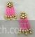 Pink bead tassel design Vilandi Kundan earrings