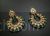 Simple Kundan chandbali earrings with green onyx beads