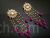 Floral Kundan studs with pearl tassel and rani drops