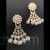 Round stud triangular Kundan dangler earrings