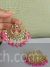 Kundan matte finish chandbali earrings with pink drops