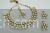 Irregular shape 2 layered Vilandi Kundan necklace set with pearl drops