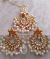 Kundan chandbali sun stud earrings and tikka set with pearl drops