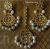 Floral Kundan chandbali earrings and tikka with pearl drops
