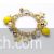 Yellow lemon decorated charm bracelet
