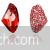 Triangle stud earring made with Swarovski element crystal - Red