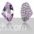 Triangle stud earring made with Swarovski element crystal - Purple