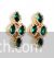 Elegant diamond shaped green stone earrings