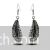 Vintage Retro Style feather earrings - Silver