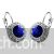 White gold plated Austrian crystal earrings - Blue