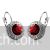 White gold plated Austrian crystal earrings - Red
