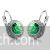 White gold plated Austrian crystal earrings - Green