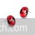 Oval shaped allergy free crystal earrings - Red