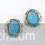 Blue metal stud earrings