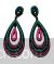 Lovely danglers - black base with green and pink design