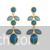 Blue leaf design earrings