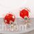 Gorgeous square double trouble earrings - Red
