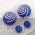 Spiral pattern ball earrings - Blue