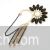 Gemstone floral ear hook tassel earring