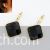 Black stone drop earrings