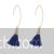 Bohemian dark blue fringe earrings