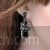 Black rhinestone dangle earrings