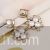 White square diamond with pearls earring