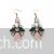 Beautiful pink and green stone earrings