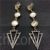 Crystal gem stones geometric earrings