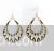 Black and white aztec design print earrings
