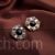 Black stone hexagonal stud earrings