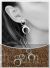 Vintage silver moon design stud earrings