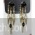 Black and grey stones tassel earrings