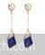 Trendy long earrings with blue stone drop earrings