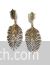 Antique gold feather style earrings