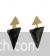 Stylish black and gold triangle earrings
