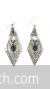 Antique silver triangular dangle earrings