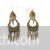 Bohemian leaf tassel earrings in antique gold