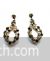 Trendy stones hoop earrings