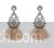 Cream gemstones fringe tassel earrings