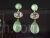Pastel green and white stone droplet earrings
