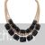 Square multilayer clavicle necklace - Black