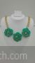 Green floral statement necklace