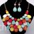 Bohemian style multi-color drop neckpiece and earrings set