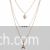 18K Gold Plated Eiffel Tower Beads Four-Leaf Pendant Multi Layer Necklace