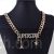 Super Star Name Bling Rhinestone 18K Gold Chain Bib Charms Necklace