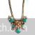 Chunky orange and green stones decorated necklace