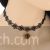 Bronze flower pendant choker necklace